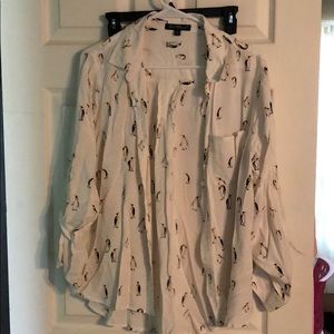 Cute button down penguin shirt